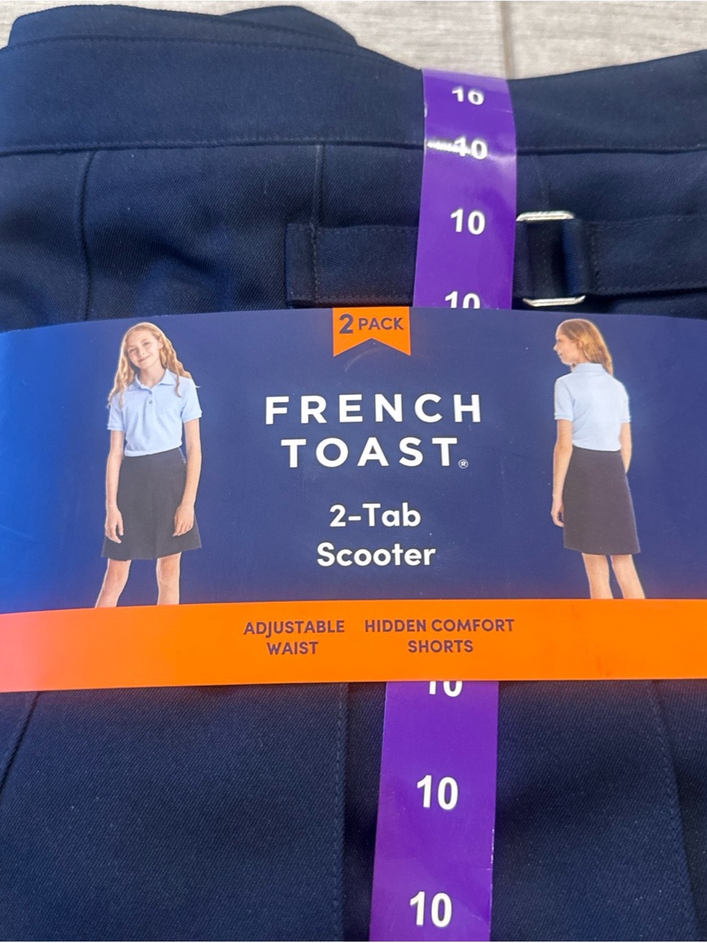 French Toast 2 pack NEW Navy blue 2-Tab Scooter skort skirt Uniform size 10